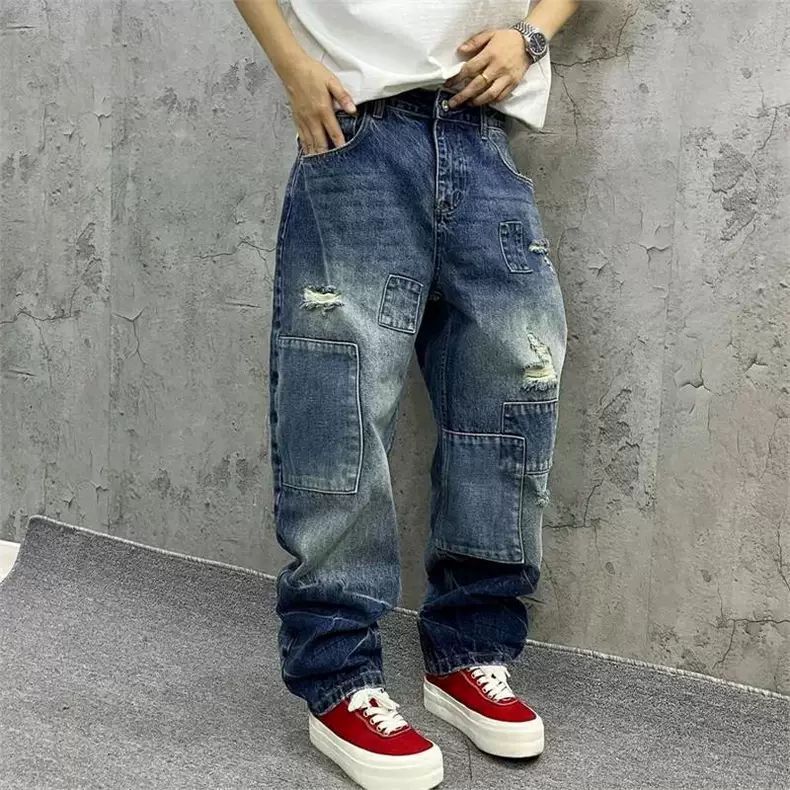 Streetwear Brand Denim - Celana Jeans Pria Model Cargo, Gaya