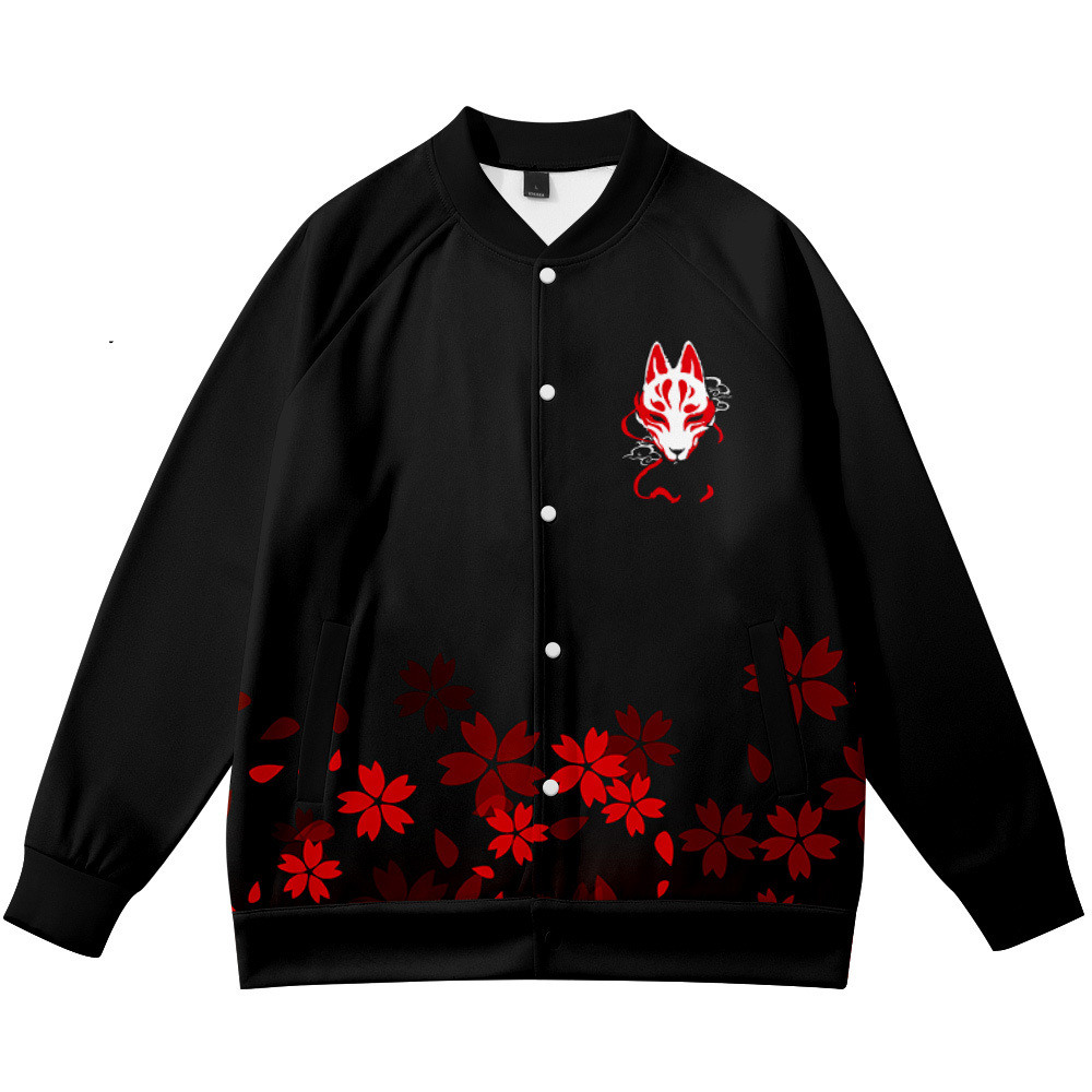 Streetwear Brand Flower - Jaket Kerah Berdiri Motif Anime Flower