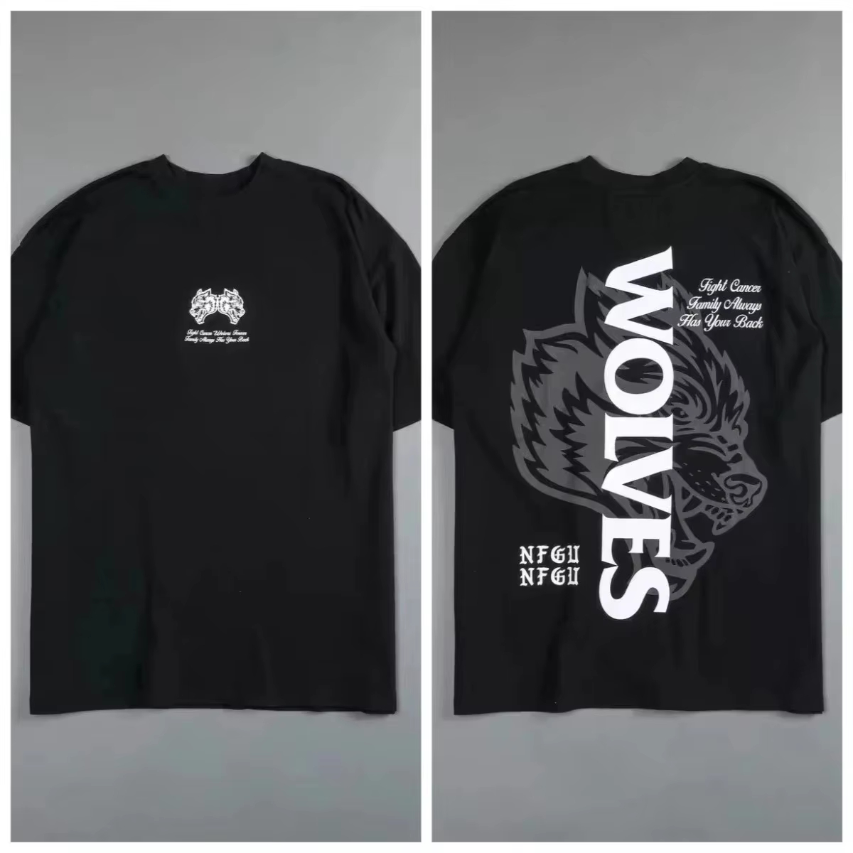 Kaos Retro Black Wolf Head Hig - Streetwear High End Brand ulasan dan harga