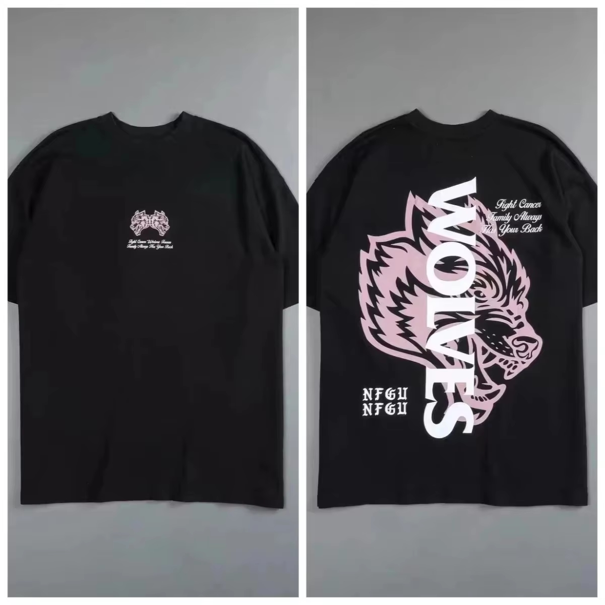 Kaos Retro Black Wolf Head Hig - Streetwear High End Brand ulasan dan harga