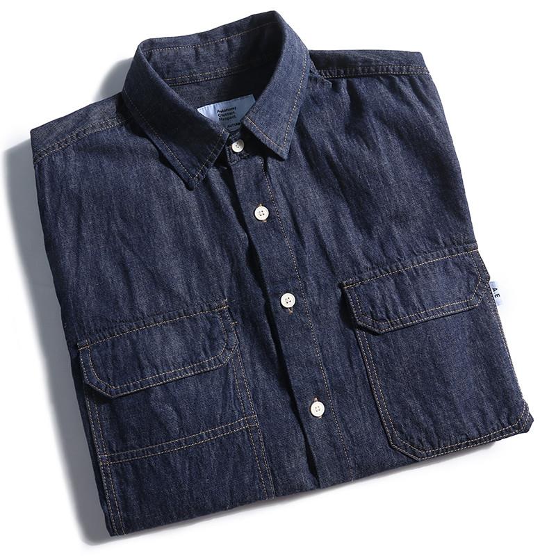 Kemeja Denim Pria Longgar Gaya - Streetwear Brand Denim ulasan dan harga