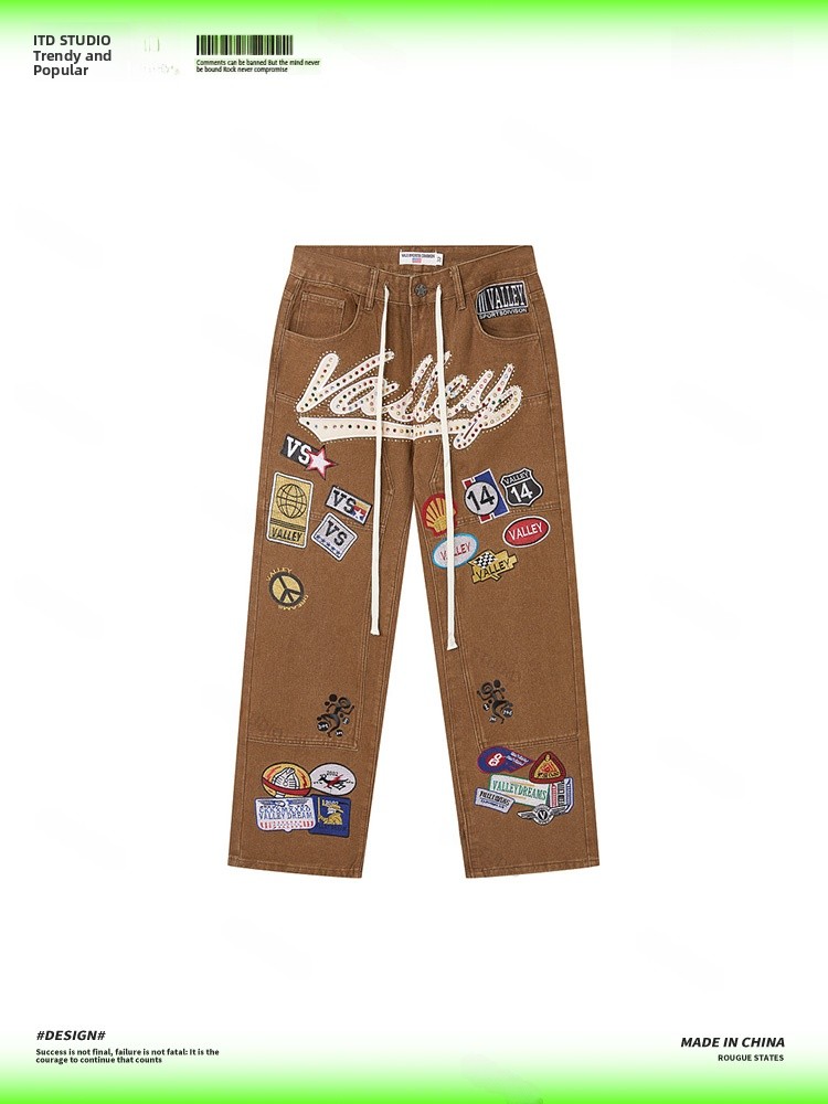 Jeans Pria VALLEY Bordir Longg - Valley Streetwear Brand ulasan dan harga