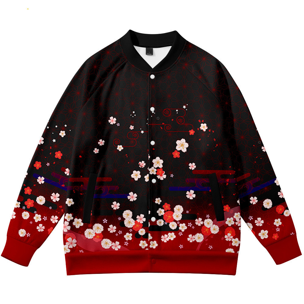 Jaket Kerah Berdiri Motif Anim - Streetwear Brand Flower ulasan dan harga