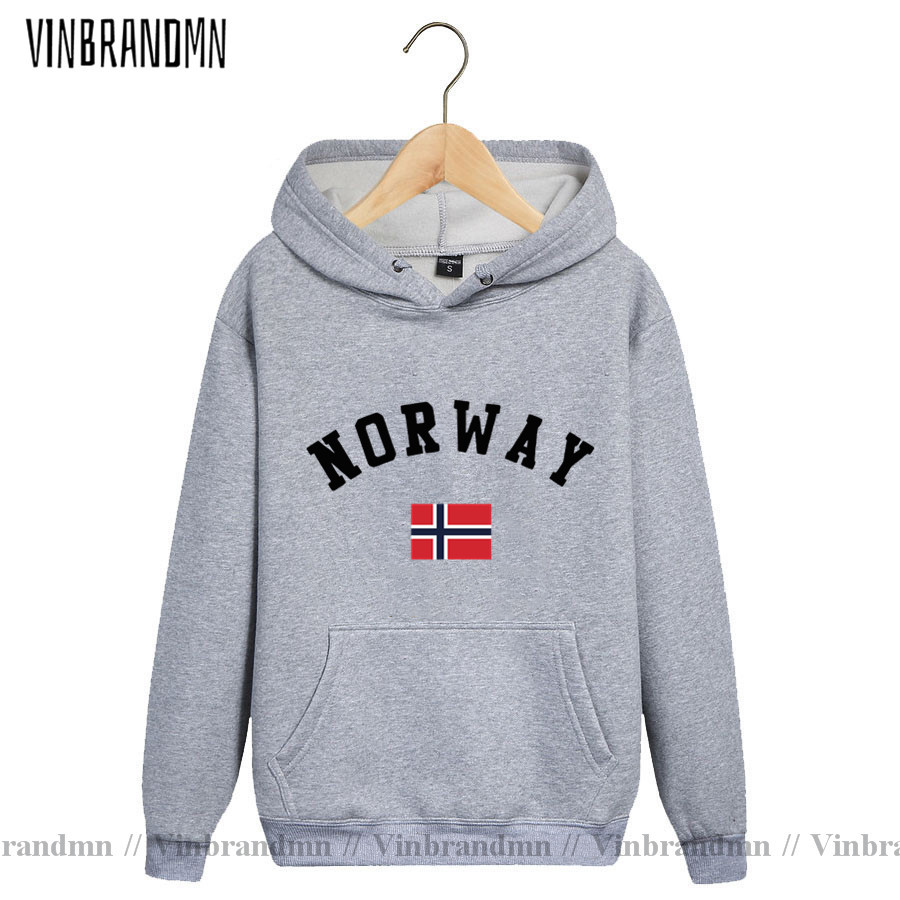 Hoodie Pria Bendera Norwegia T - Europe Streetwear Brand ulasan dan harga