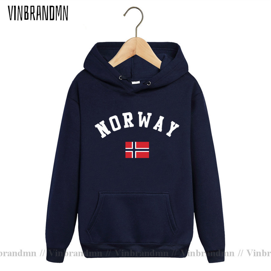 Hoodie Pria Bendera Norwegia T - Europe Streetwear Brand ulasan dan harga